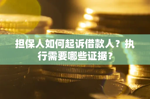 武汉担保人如何起诉借款人？执行需要哪些证据？