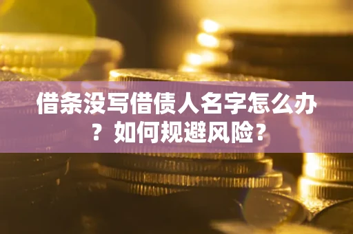 武汉借条没写借债人名字怎么办？如何规避风险？